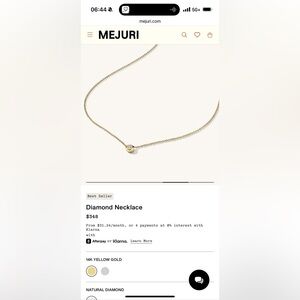 Mejuri Yellow Gold Diamond Necklace